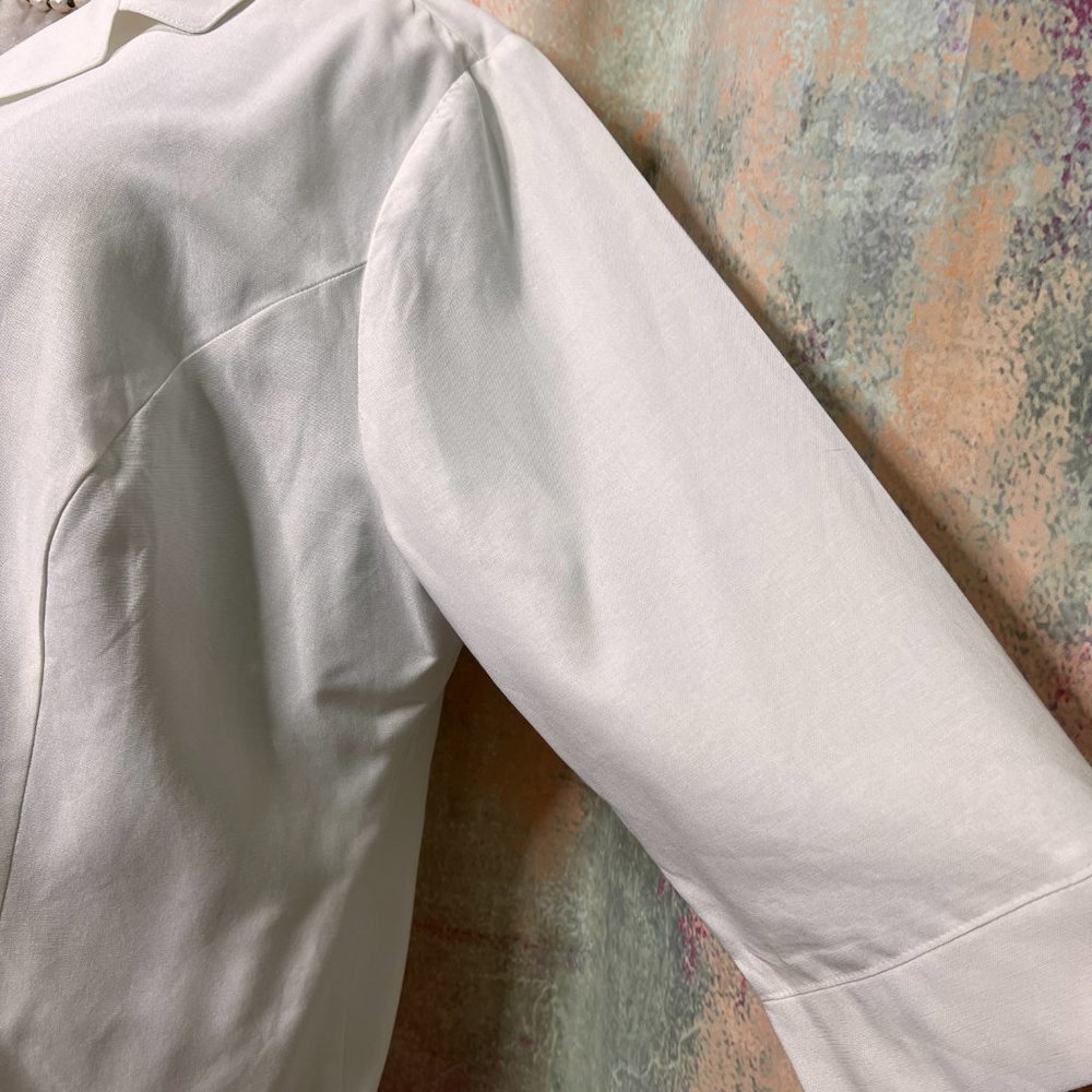 Viscose - Linen Button Down Blouse With 3/4 Sleev… - image 5